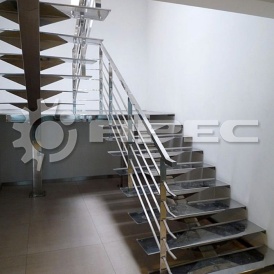 Маршевая лестница с площадкой и ограждением - 11